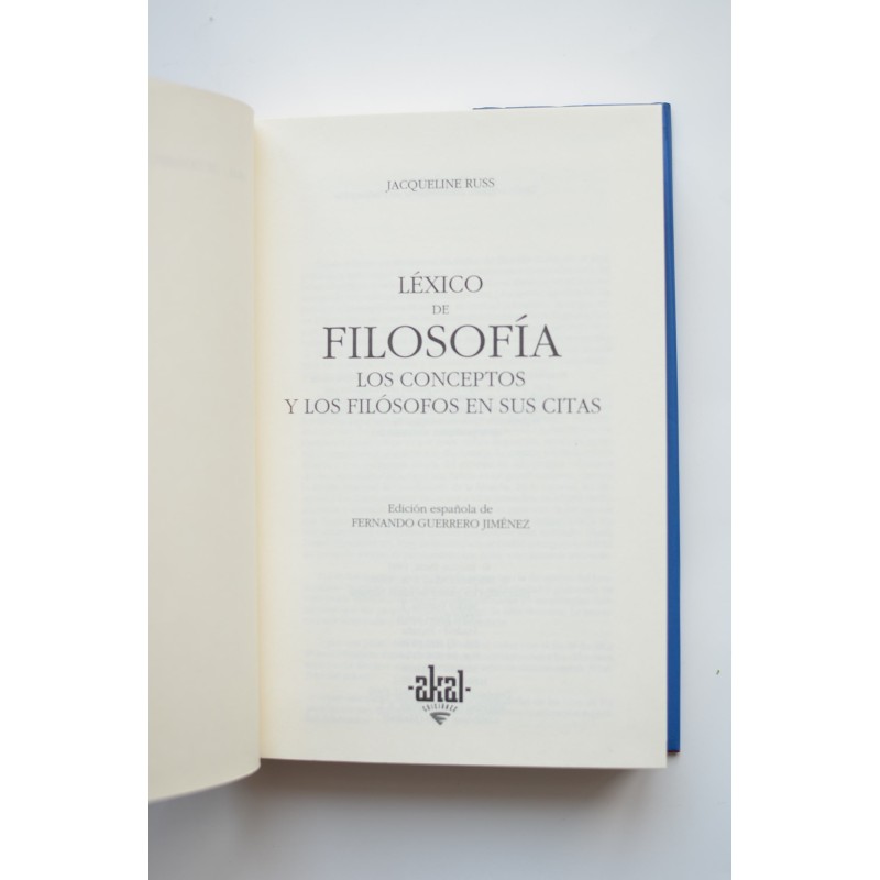 Léxico de filosofía. Los conceptos y los...