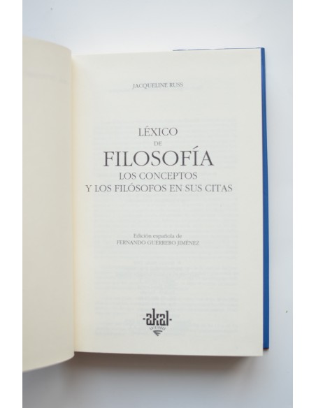 Léxico de filosofía. Los conceptos y los filósofos en sus citas