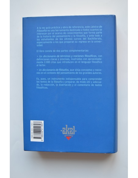 Léxico de filosofía. Los conceptos y los filósofos en sus citas