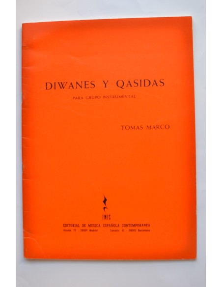 Diwanes y Qasidas. Para grupo instrumental