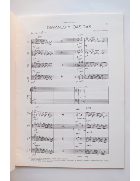 Diwanes y Qasidas. Para grupo instrumental