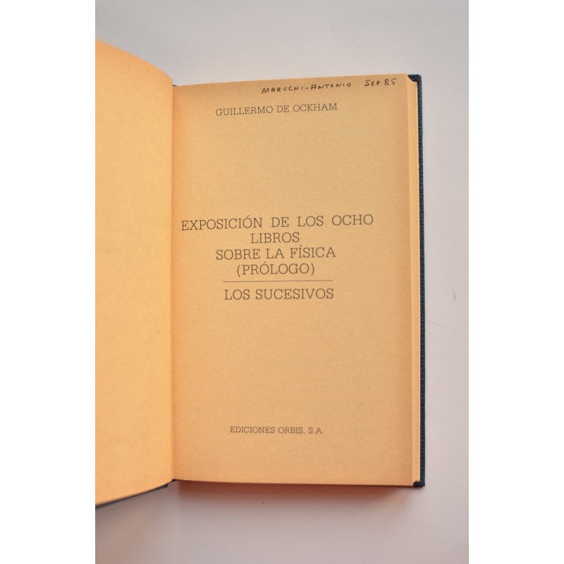 Exposición de los ocho libros sobre la física...