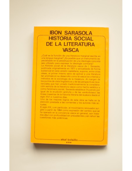 Historia social de la literatura vasca
