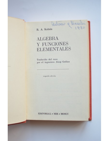 Álgebra y funciones elementales