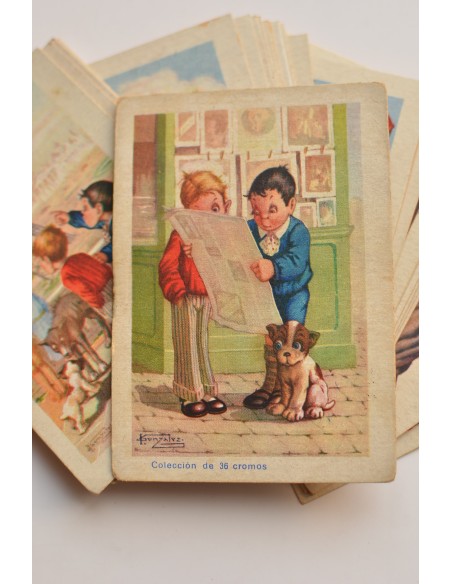 Aventuras extraordinarias de Cañete, Clorato y su fiel Pum. Cromos chocolates Amatller