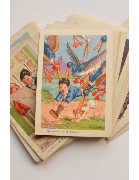 Aventuras extraordinarias de Cañete, Clorato y su fiel Pum. Cromos chocolates Amatller
