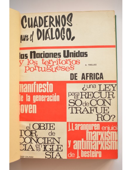 Cuadernos para el Diálogo. Nº 52 (enero 1968), N1 63 (diciembre 1968)