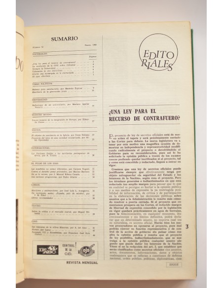 Cuadernos para el Diálogo. Nº 52 (enero 1968), N1 63 (diciembre 1968)