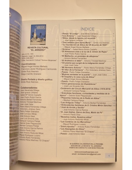 El Arriero. Revista cultural de Albox. Año 2015. Nº 2