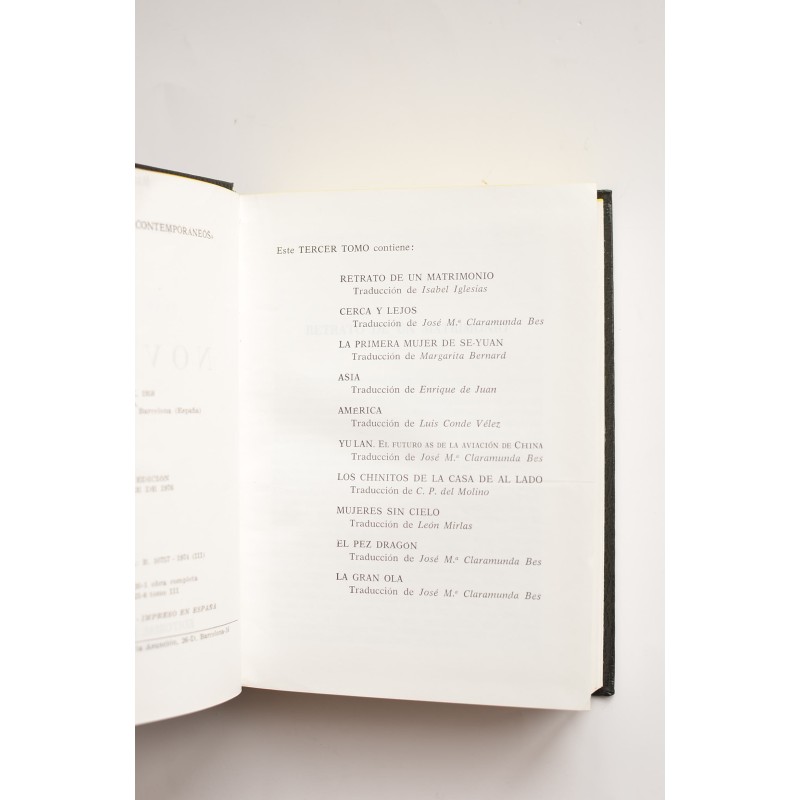 Pearl S. Buck. III. Novelas