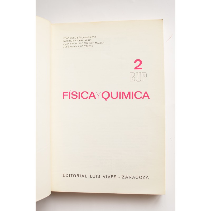 Física y Química. 2º de B.U.P
