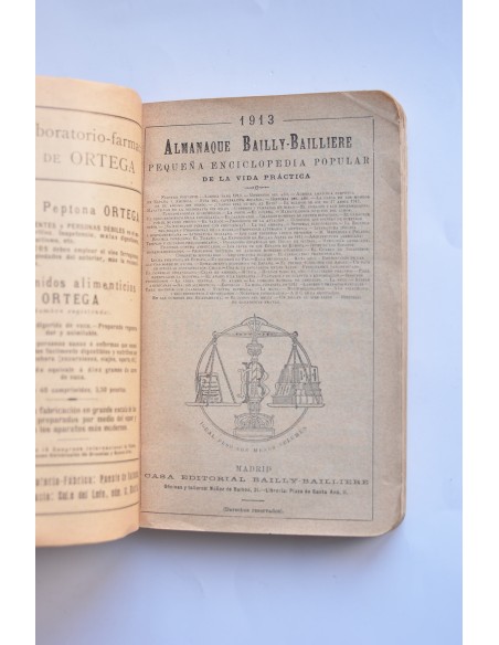 Almanaque Bailly-Bailliere o sea Pequeña enciclopedia popular de la vida práctica