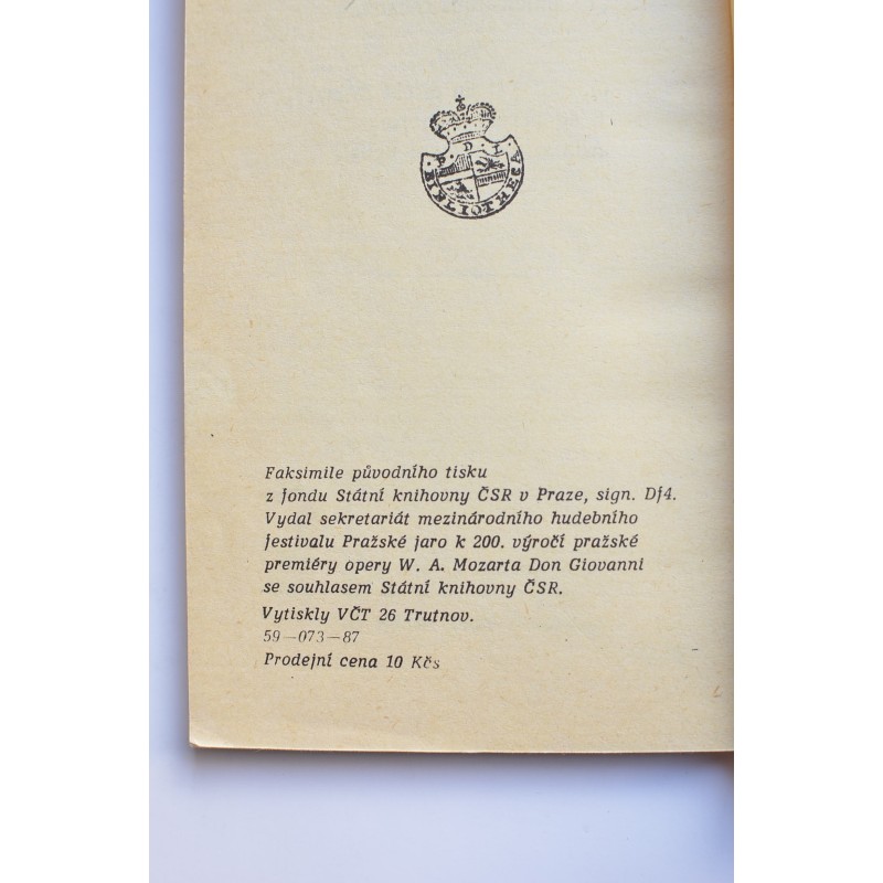 Il dissoluto punito o sia il D. Giovanni (libreto)