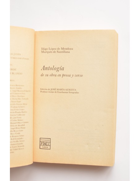 Íñigo López de Mendoza, Marqués de Santillana. Antología de su obra en prosa y verso