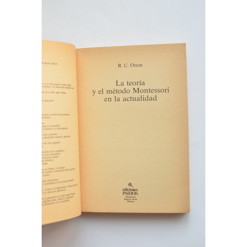 La teoría y el método Montessori en la actualidad