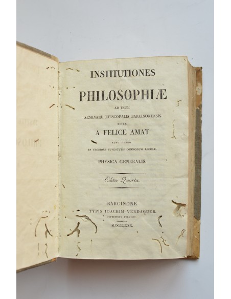 Institutiones philosophiae as usum seminarii episcopalis barcinonensis. Physica