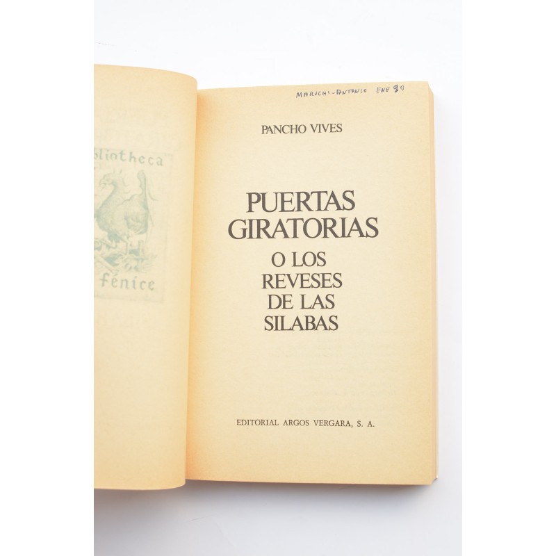 Puertas giratorias o El revés de las sílabas