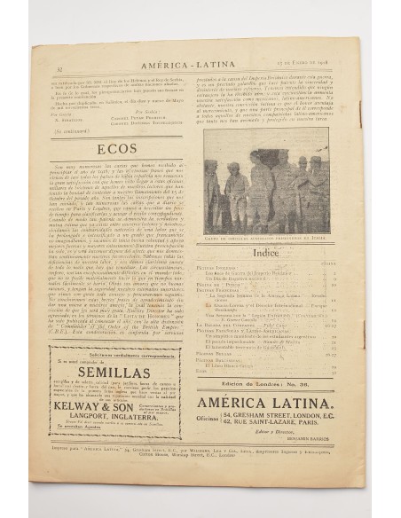 América - Latina. Nº 2. Vol. IV. Londres, 15 de enero de 1918