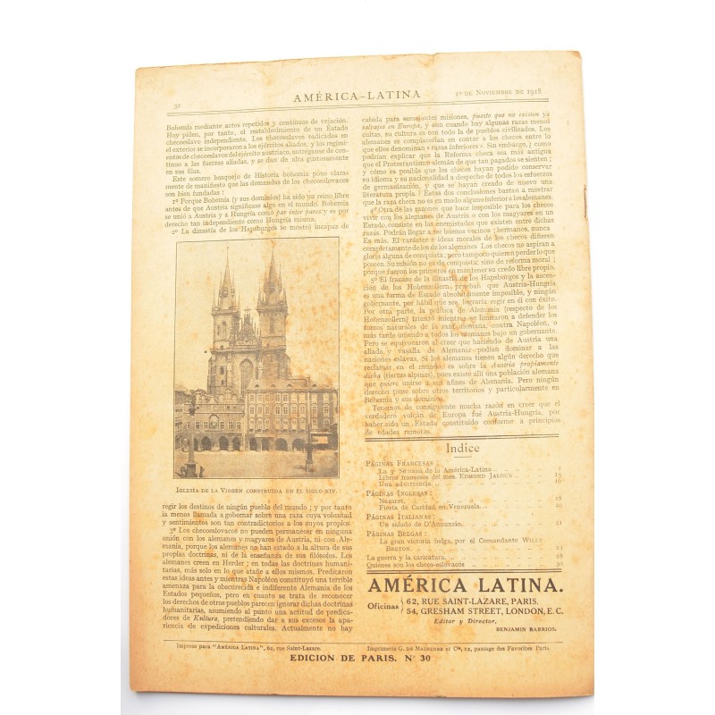 América - Latina. Nº 19. Vol. IV. Paris, 1 de...
