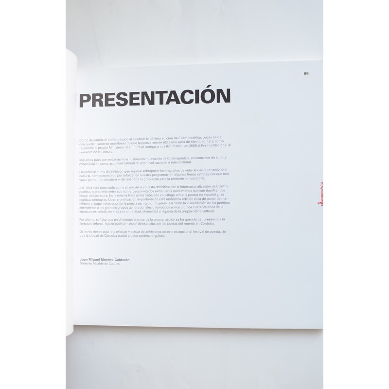 Cosmopoética. Poetas del mundo en Córdoba, XI...