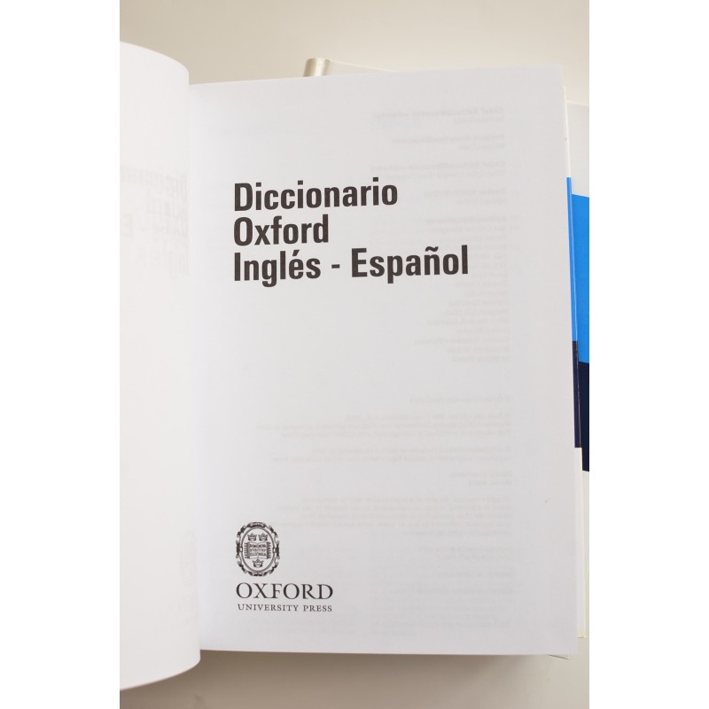 Diccionario Oxford Español - Inglés, Inglés -...
