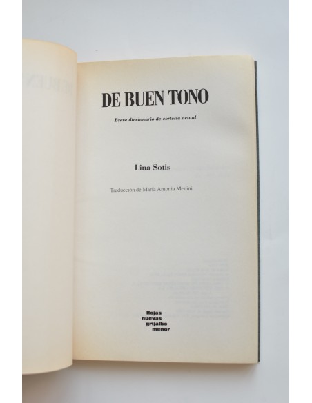 De buen tono. Breve diccionario de cortesía actual