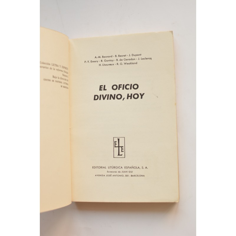 El Oficio divino, hoy
