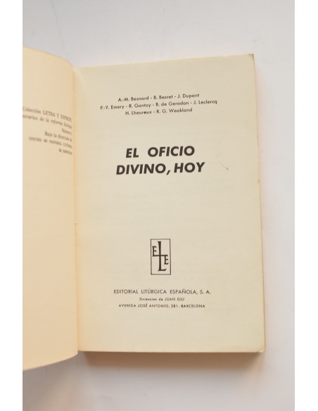 El Oficio divino, hoy