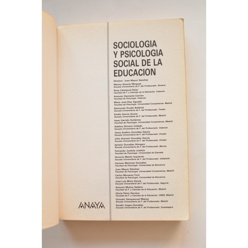 Sociología y psicología social de la educación