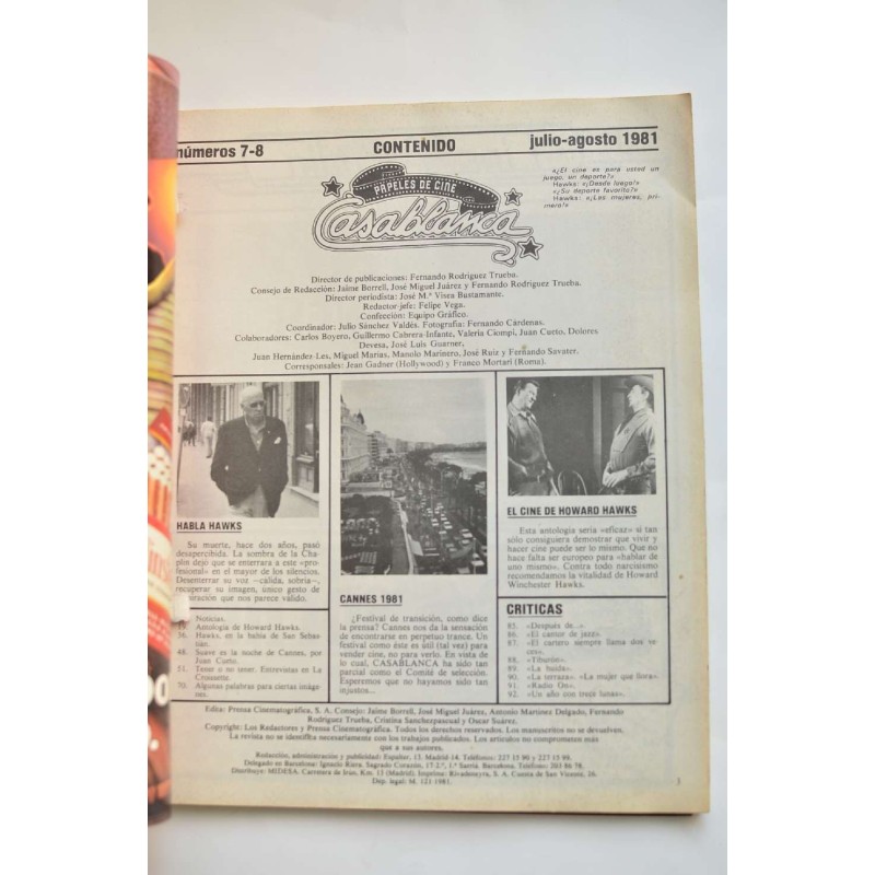 CASABLANCA : papeles de cine.-- Nº 7 - 8...