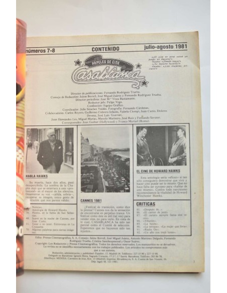 CASABLANCA : papeles de cine.-- Nº 7 - 8 (1981). Especial Cannes