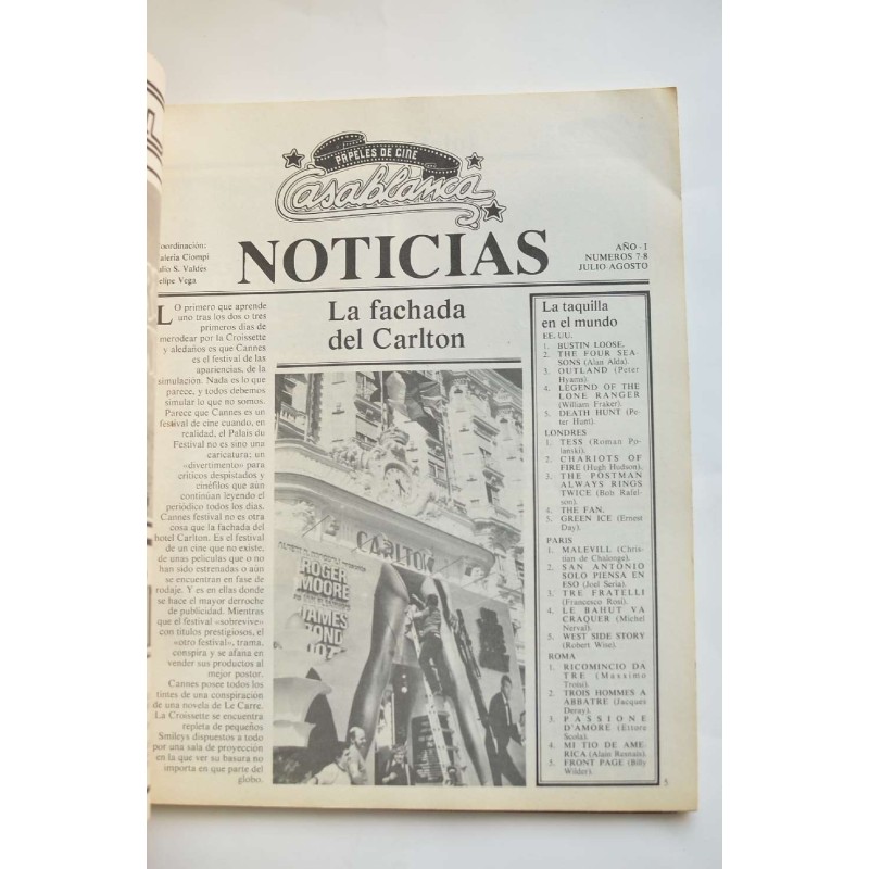 CASABLANCA : papeles de cine.-- Nº 7 - 8...