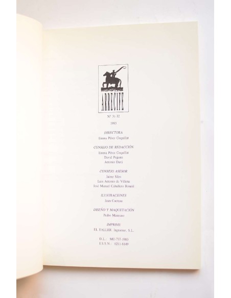 Arrecife. 1993, nº 31 - 32. Jean Cocteau