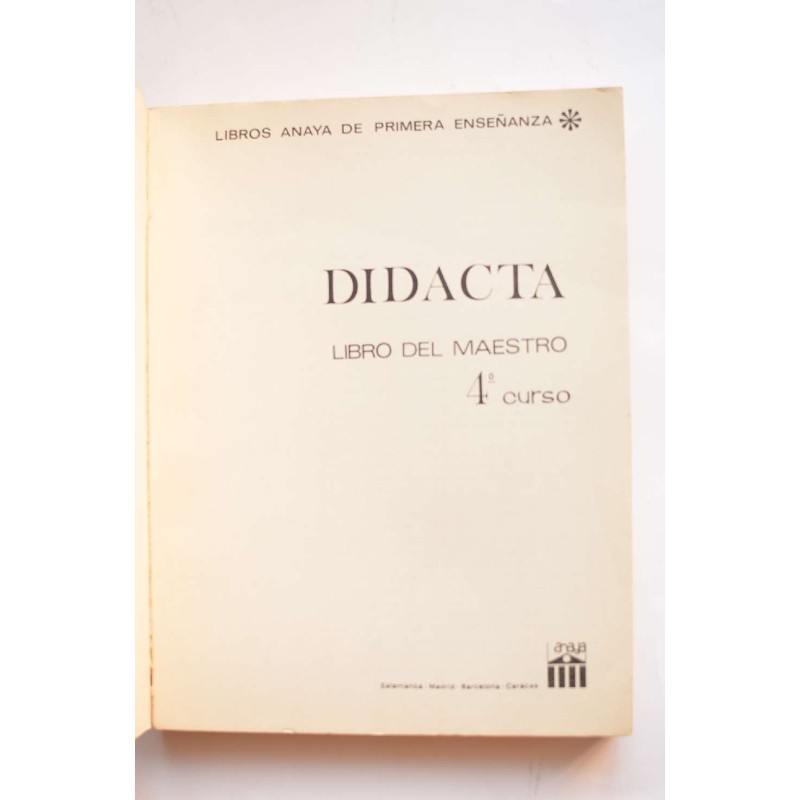 Didacta. Libro del maestro. 4º Curso