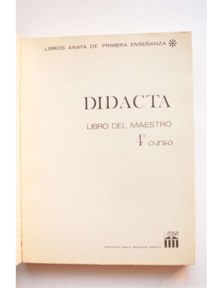 Didacta. Libro del maestro. 4º Curso