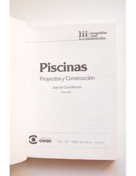 Piscinas. Proyectos y construcción