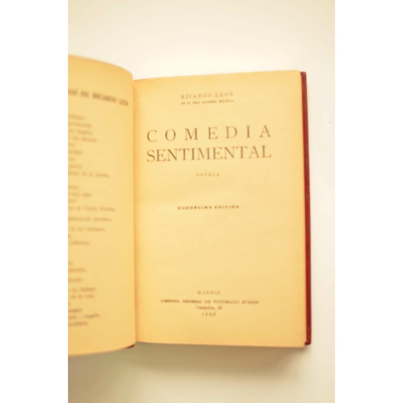 Comedia sentimental : novela