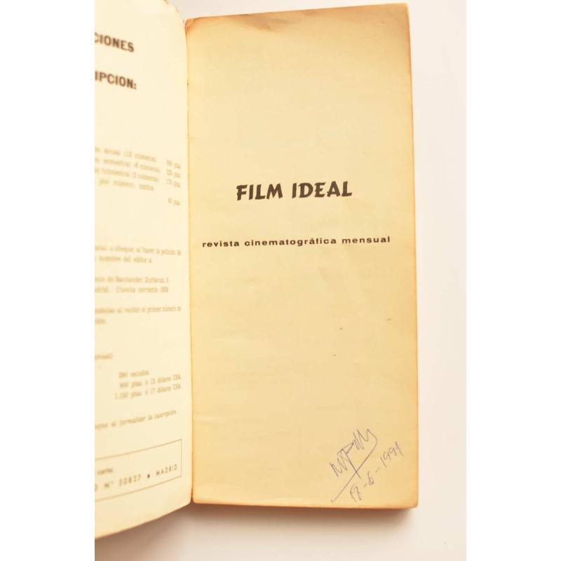 Film Ideal. Revista mensual del cine, nº 216....