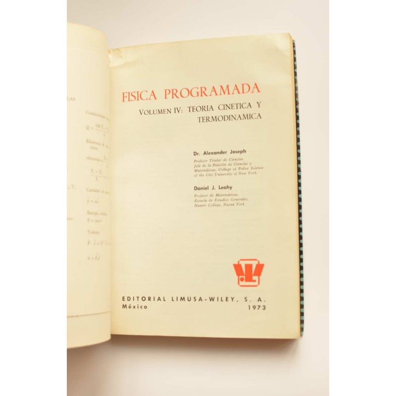 Física programada. Vol. IV. Teoría cinética y...