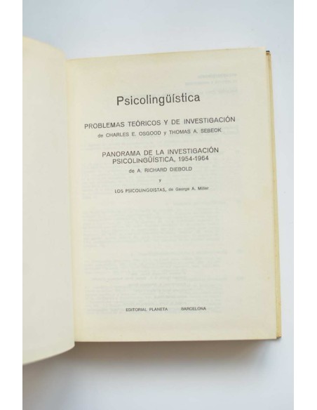 Psicolingüística. Problemas teóricos y de investigación