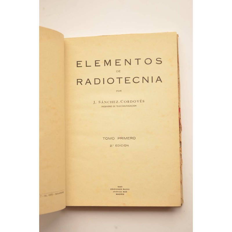 Elementos de radiotecnia. Tomo primero