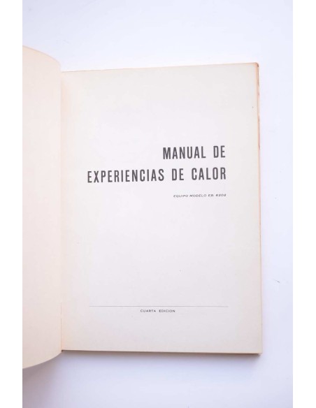 Manual de experiencias de calor. Equipo modelo EB. 6202