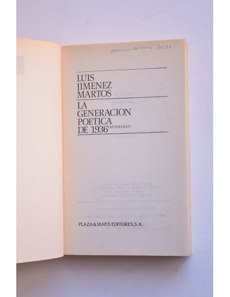 La generación poética de 1936. Antología
