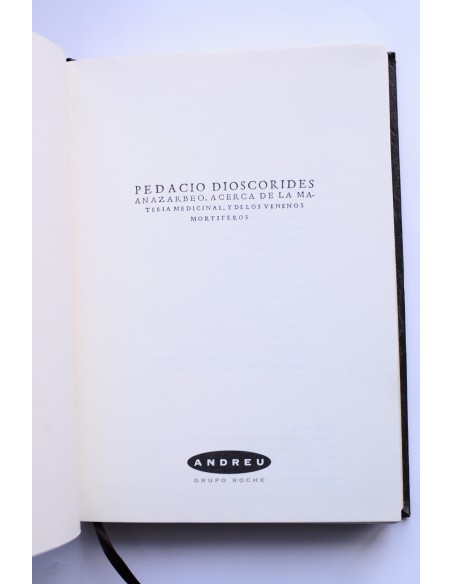 Acerca de la materia medicinal y de los venenos mortíferos. Parte I