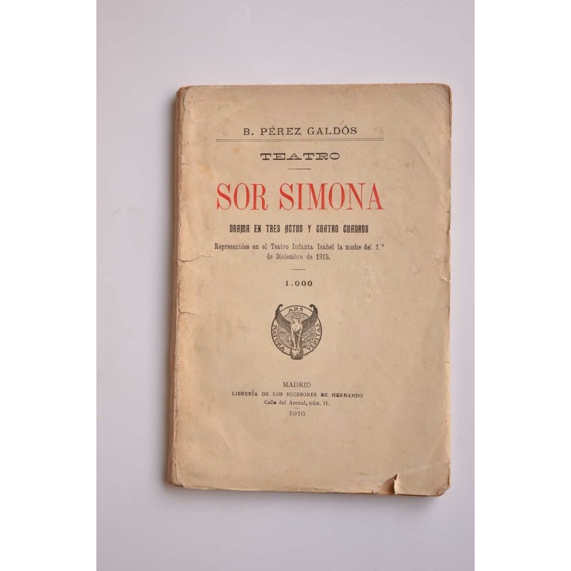 Sor Simona : drama en tres actos y cuatro cuadros