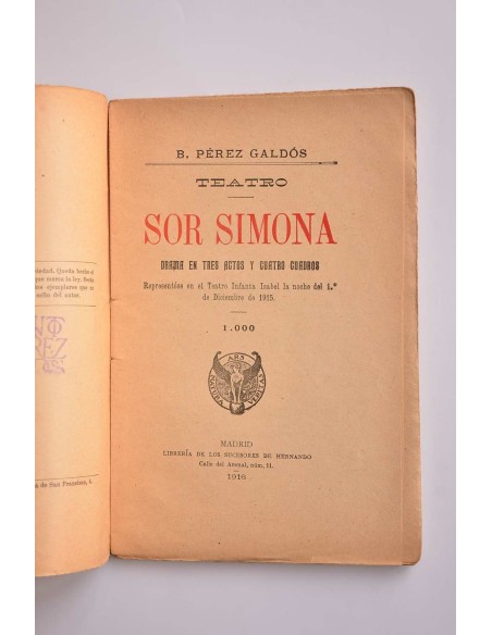Sor Simona : drama en tres actos y cuatro cuadros