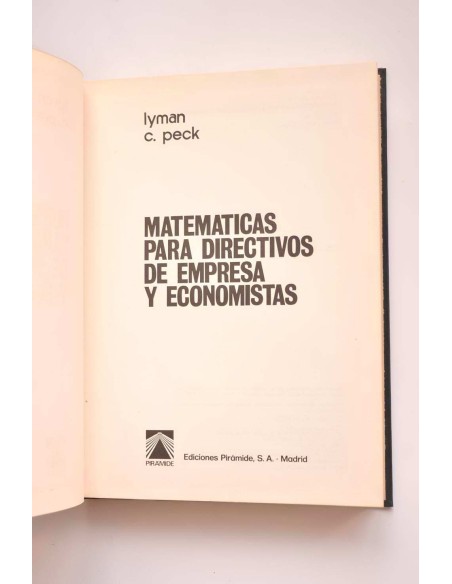 Matemáticas para directivos de empresa y economistas