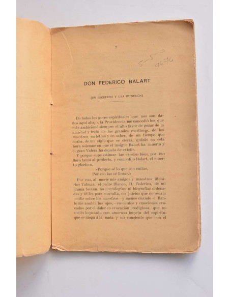 Homenaje a la memoria de Federico Balart