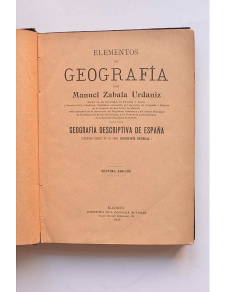 Elementos de Geografía. Geografía descriptiva en España
