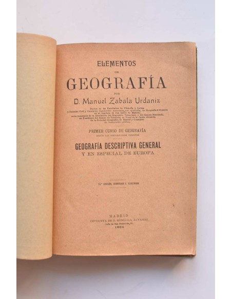 Elementos de Geografía. Primer curso de geografía. Geografía descriptiva general y en especial de Europa